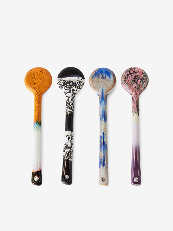 set de 4 cuillères à 70 multicolore