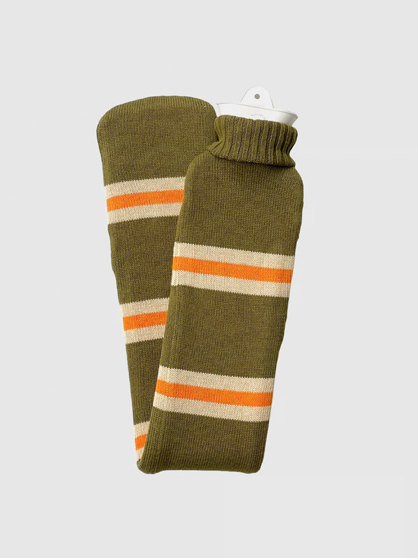 organique long de la bouteille deau chaude kaki orange kaki