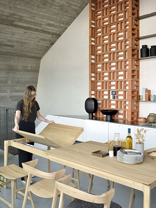 extension de chêne bok table - 140220 cm chêne clair