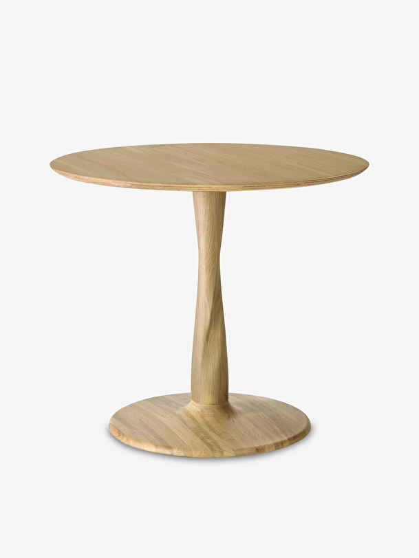 table de torsion ronde d90 chêne clair chêne clair