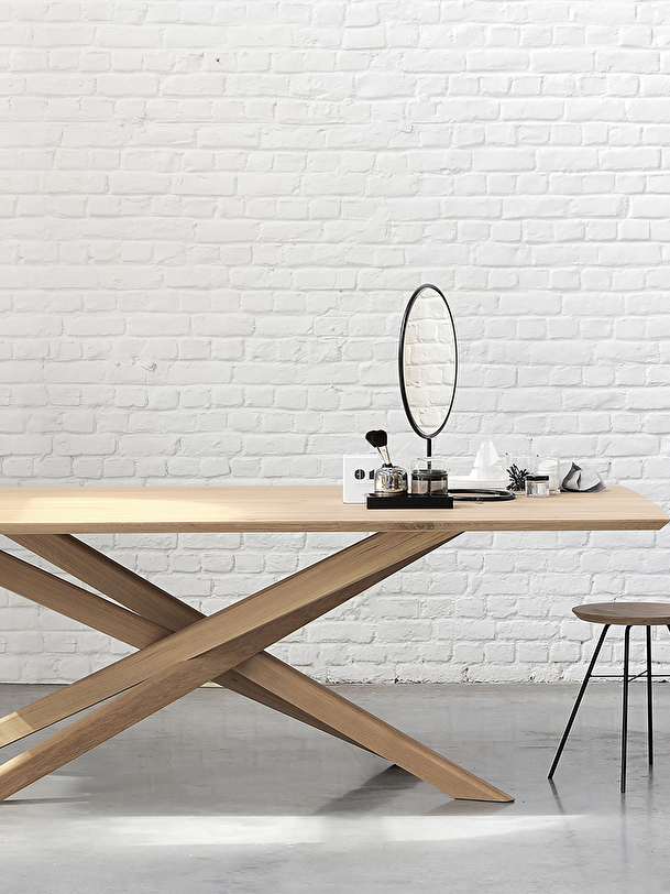 table mikado en chene - l240 cm chêne clair