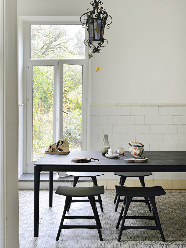 chêne bok noir table - l160 cm noir