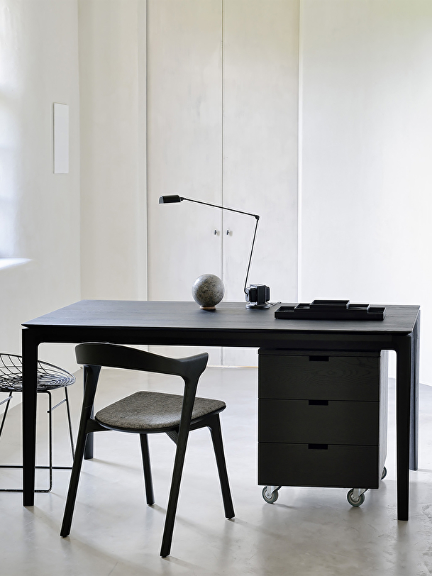 chêne bok noir table l180 cm noir