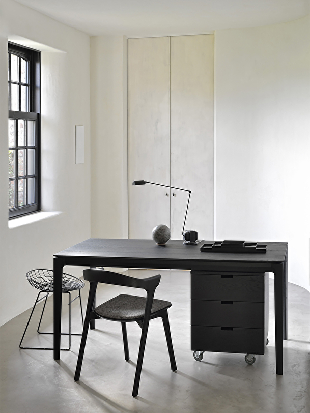chêne bok noir table l180 cm noir