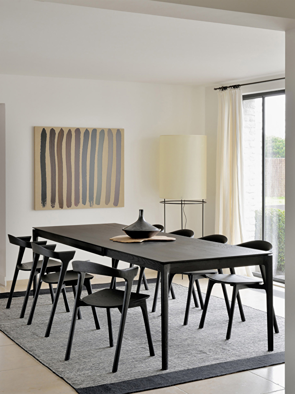 extension de chêne bok noir table l180280 cm noir