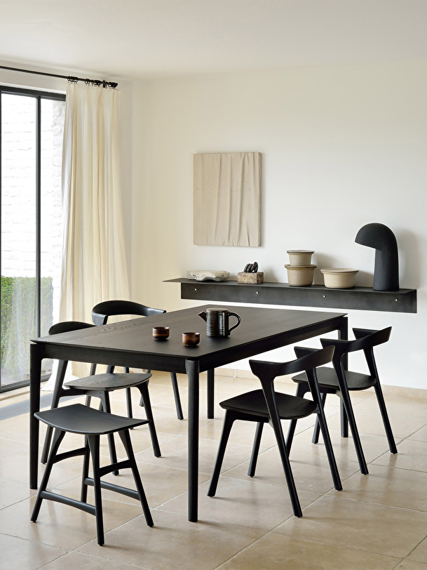 extension de chêne bok noir table l180280 cm noir