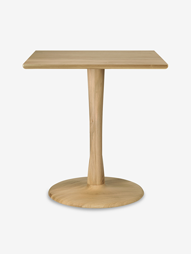 chêne de torsion table carrée - l70 cm chêne clair