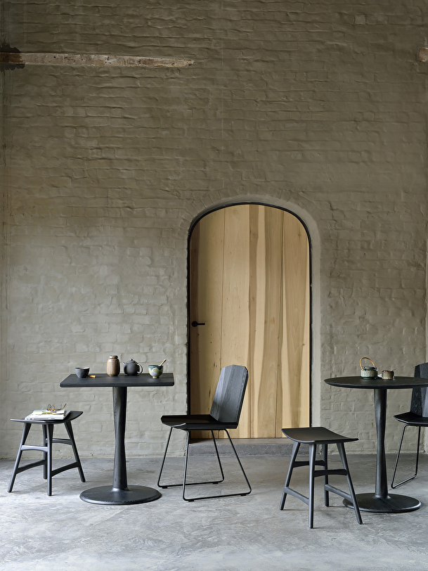 chêne de torsion carré noir table - l70 cm noir