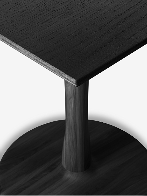 chêne de torsion carré noir table - l70 cm noir