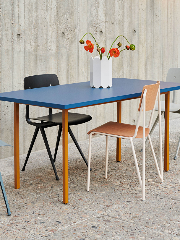 bicolore la table de bleu docre pied 200x90 bleu