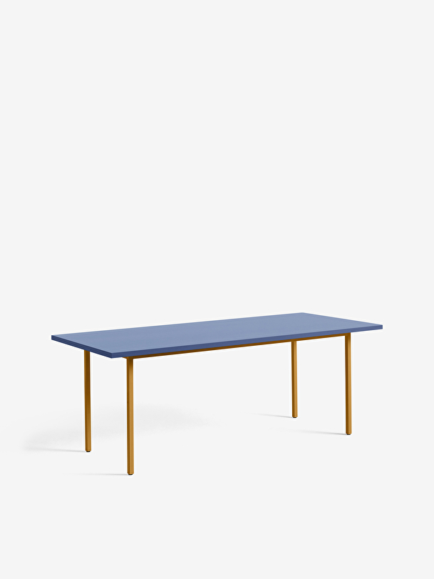 bicolore la table de bleu docre pied 200x90 bleu