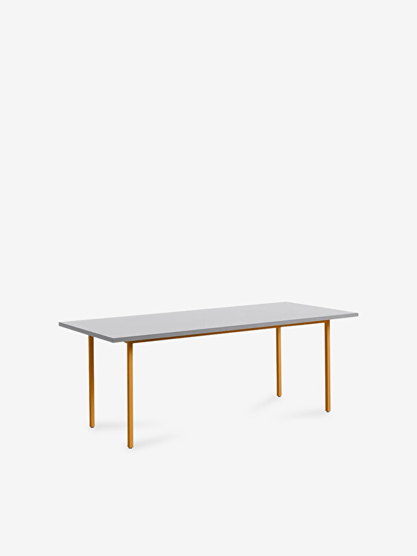gris deux tons table ocre pied 200x90 ocre
