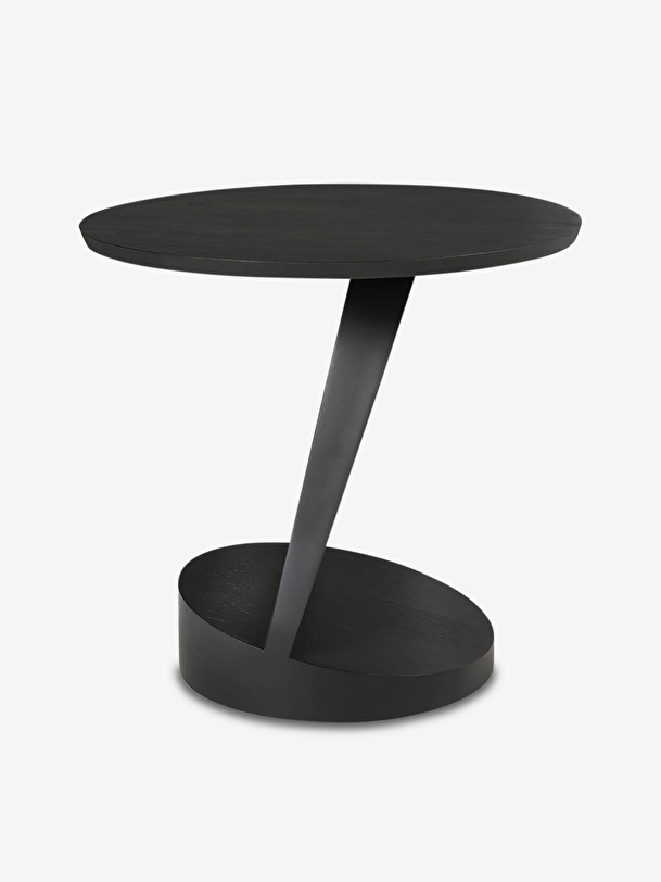 le teck oblic noir table du côté de la d52 cm noir