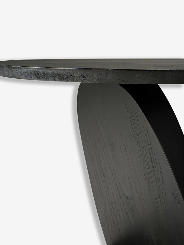 le teck oblic noir table du côté de la d52 cm noir