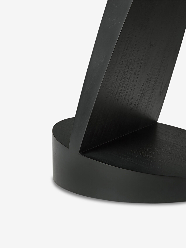 le teck oblic noir table du côté de la d52 cm noir