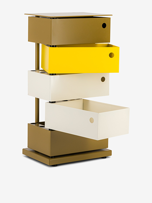 pivotant mobilier jaune