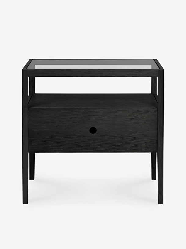 le chêne de la broche noire table de chevet - 1 tiroir noir
