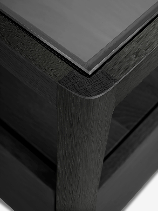 le chêne de la broche noire table de chevet - 1 tiroir noir