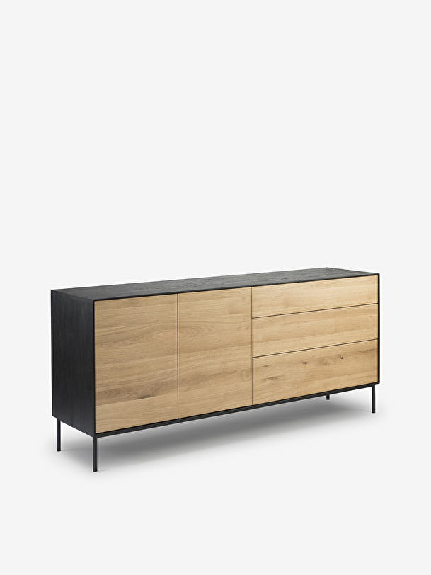 buffet blackbird en chene -3 portes 2 tiroirs chêne clair