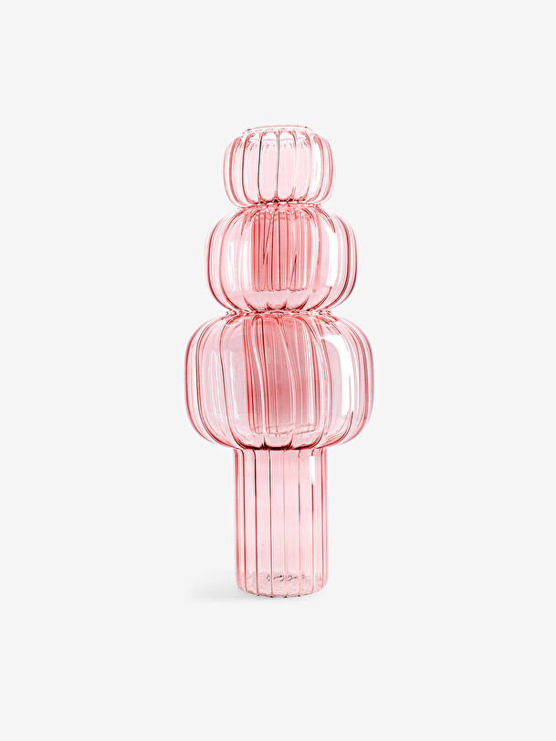vase twist s rose d9.5 h13 rose