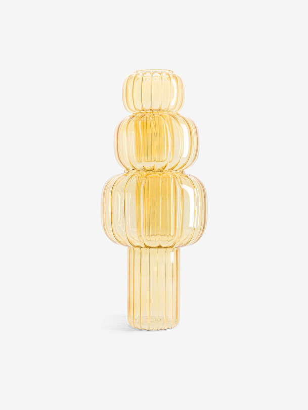 vase twist s jaune d9.5 h13 jaune