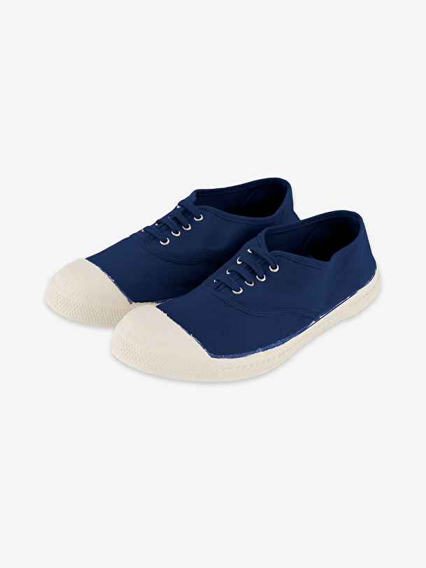 femme lacets tennis indigo