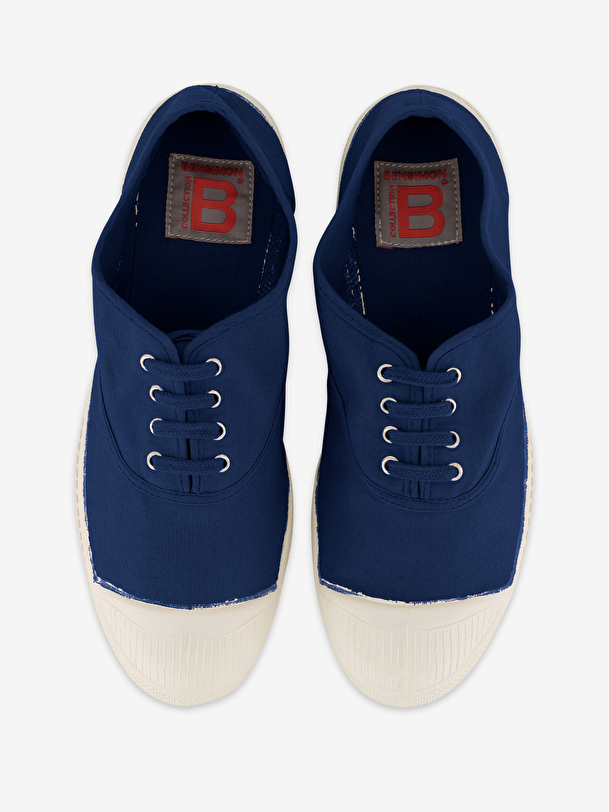 femme lacets tennis indigo
