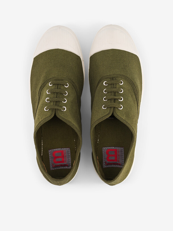 les femmes lacets tennis olive