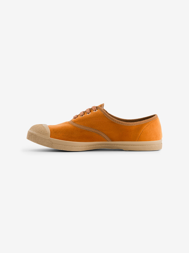 les femmes de dentelle-up en velours sneakers brique